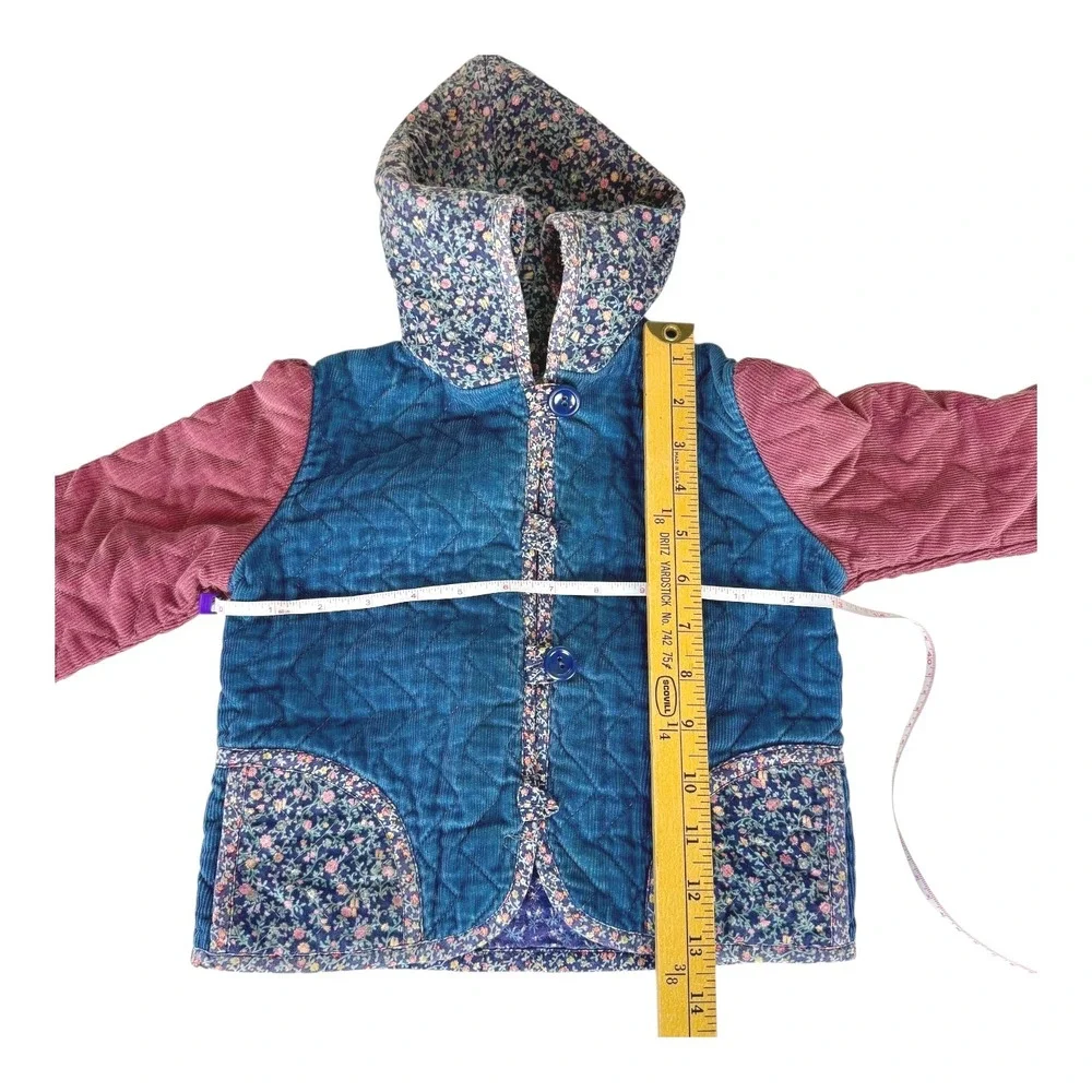Lucky U Quilted Hooded Jacket & Dress Set EST Size 12M Floral Cottagecore (flaw)